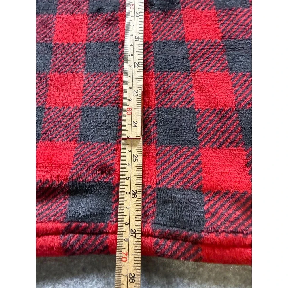 Sleep On It Wearable Blanket Hoodie Kids XS/S Red‎ Buffalo Plaid Sherpa Fleece